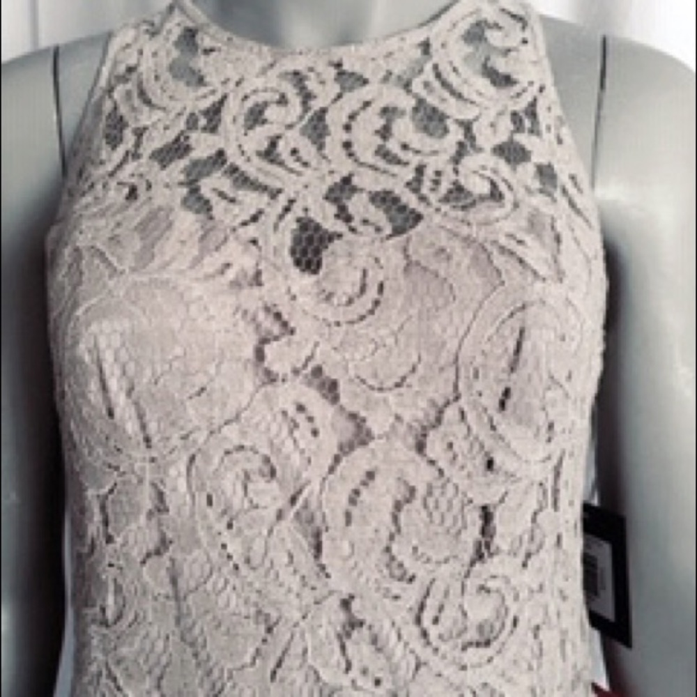 MARINA Lace Dress Sleeveless Keyhole Back 8 NWT